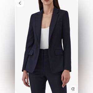 Reiss Fenton Navy Blue Wool Slim Fit Blazer Jacket Size US 0 / UK 4